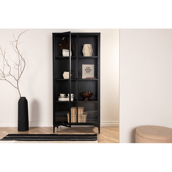 Vitrinenschrank Piring Schwarz