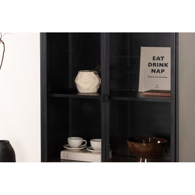 Vitrinenschrank Piring Schwarz