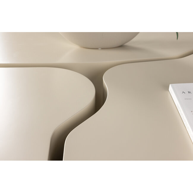 3-teilige Sofa-Tisch Nordland - Couchtisch Beige