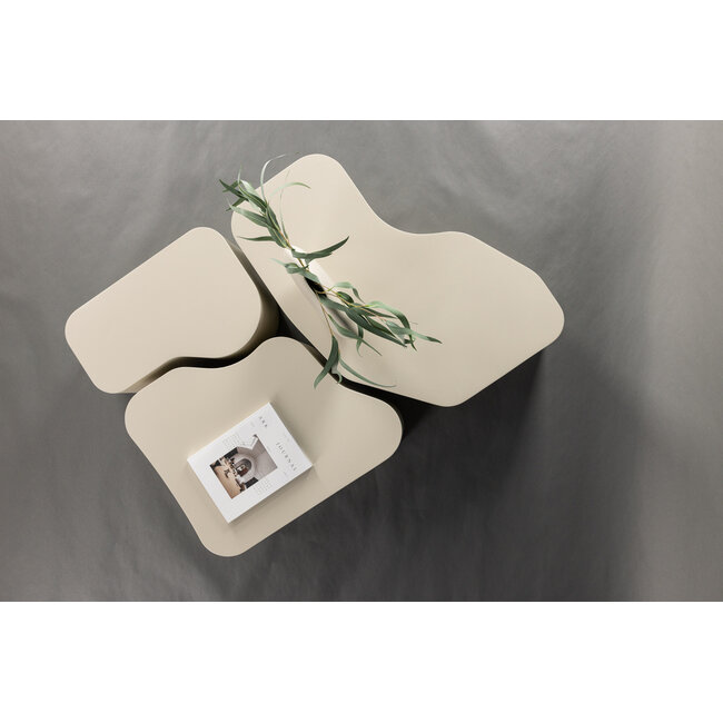 3-teilige Sofa-Tisch Nordland - Couchtisch Beige