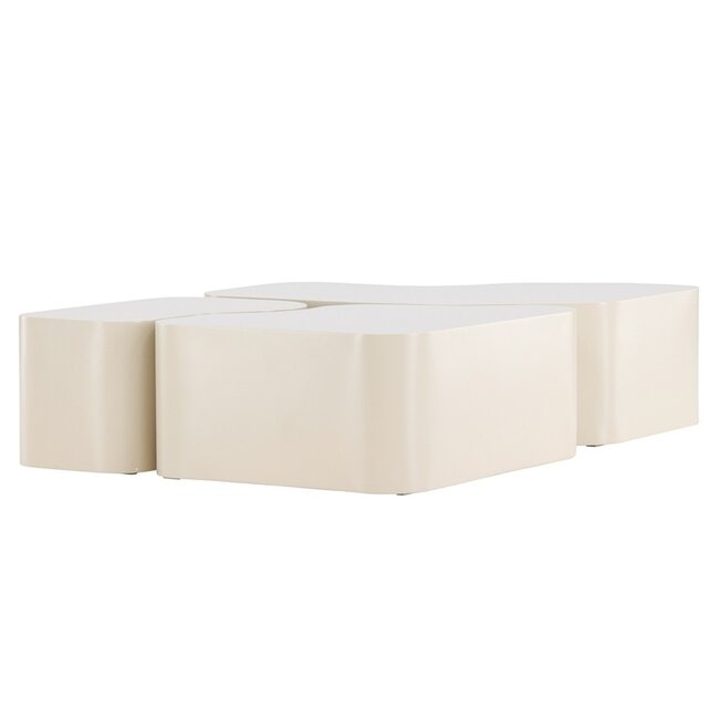 3-teilige Sofa-Tisch Nordland - Couchtisch Beige
