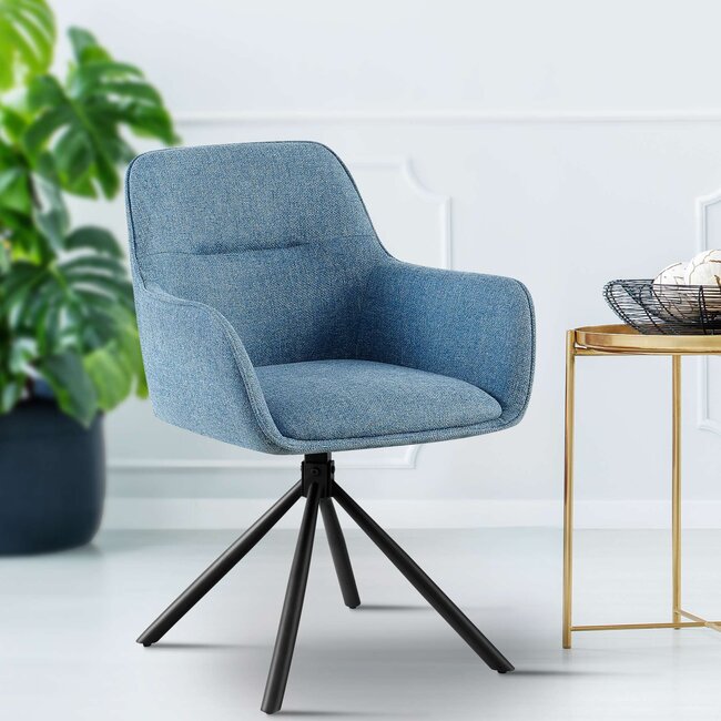 Armlehnstuhl Drehbar Tipton Stoff Blau