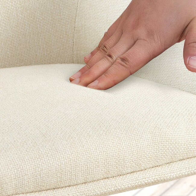 Drehbarer Polsterstuhl Tipton Creme – 180° Autoback