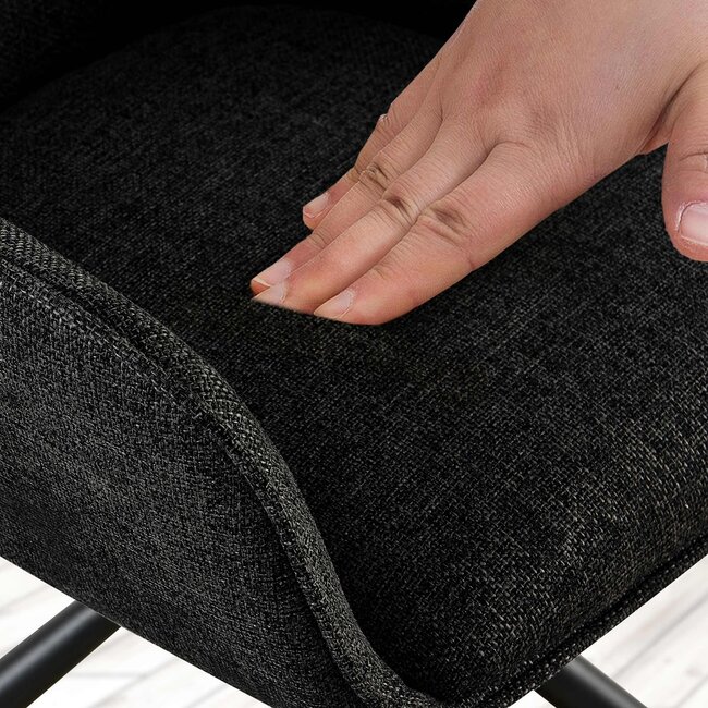 Armlehnstuhl Drehbar Tipton Stoff Schwarz