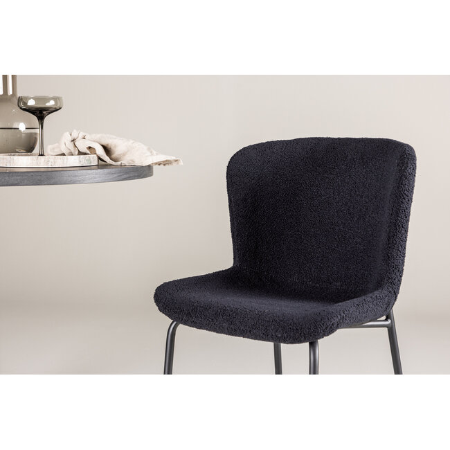 5-tlg. Essgruppe Olivia Esstisch mit Modesto Esszimmerstuhl Schwarz