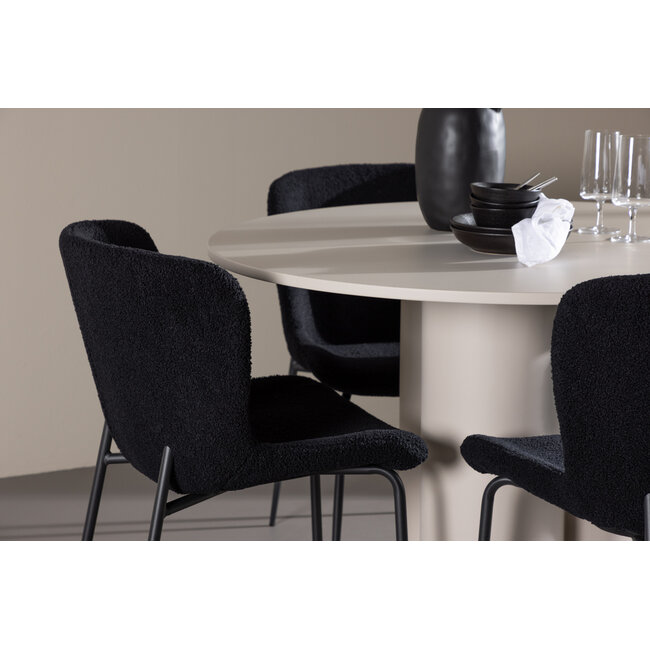 5-tlg. Essgruppe Olivia Esstisch mit Modesto Esszimmerstuhl Schwarz