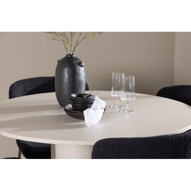 5-tlg. Essgruppe Olivia Esstisch mit Modesto Esszimmerstuhl Schwarz