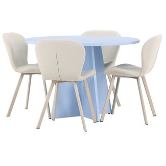 Venture Home 5-tlg. Esstisch Bootcut Blau mit Lilja Stuhl