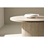 Couchtisch Härön – Beige Travertin-Optik, Rund