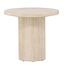 Beistelltisch Härön – Beige Travertin-Optik, Rund