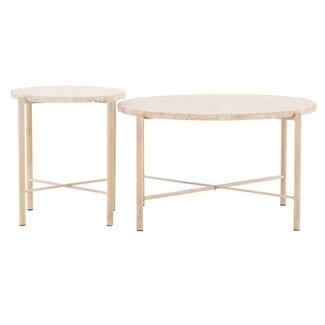 Venture Home 2-tlg. Sofa-Tisch-Set Sandhamn – Naturstein Mactan & Beige