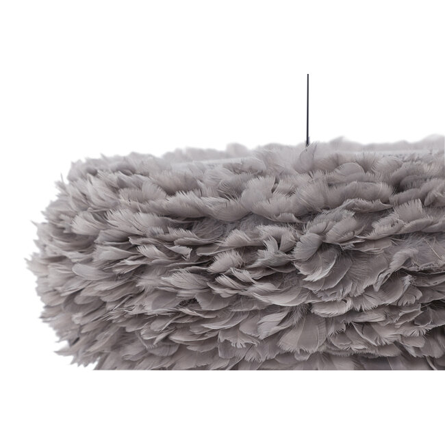 Design-Deckenleuchte Nicola – Graue Federpracht