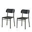 2er Set Esszimmerstuhl Polly Schwarz