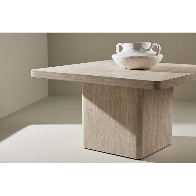 Couchtisch Qvart – Beige Travertin-Optik