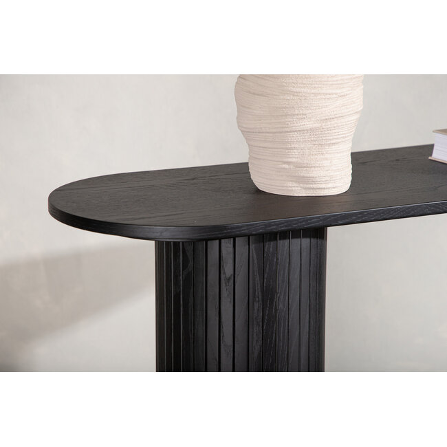 Konsolentisch Bianca – Modernes Rippen-Design in Schwarz