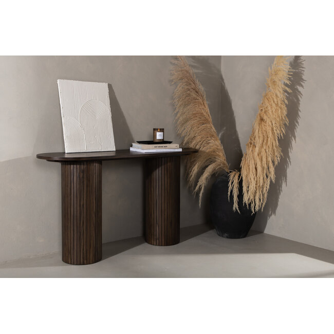 Konsolentisch Bianca – Modernes Rippen-Design in Braun