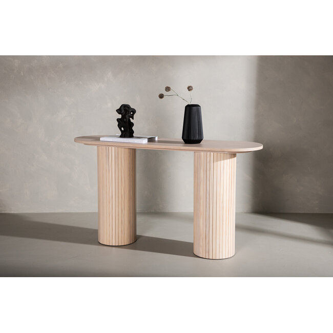 Konsolentisch Bianca – Modernes Rippen-Design in Natürlich
