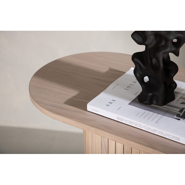 Konsolentisch Bianca – Modernes Rippen-Design in Natürlich