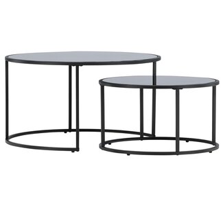 Venture Home Couchtisch-Set Twin Schwarz 2-tlg. – Glas in Schwarz: