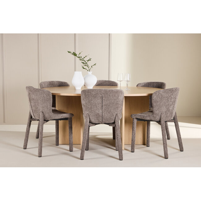 7-tlg. Esszimmer-Set Ausziehbarer Tisch Strada & 6 Astoria Stühle