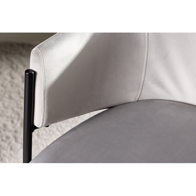 7-tlg. Esszimmer-Set Bootcut & Evelina – Modernes Design in Schwarz & Grau