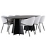 7-tlg. Esszimmer-Set Bootcut und Evelina – Modernes Design in Schwarz und Grau