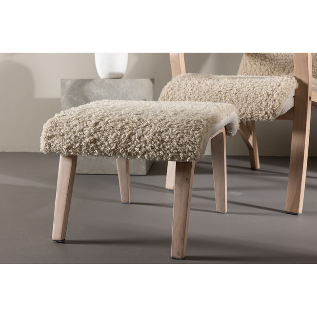 Loungesessel Fårö – Skandinavische Raffinesse mit Hocker & Nackenkissen