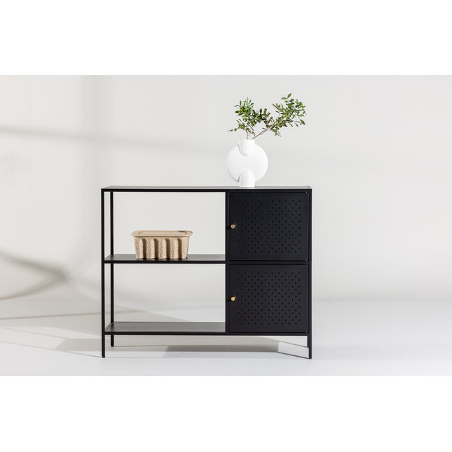 Regal & Sideboard Salta – Intelligente Aufbewahrung aus schwarzem Stahl