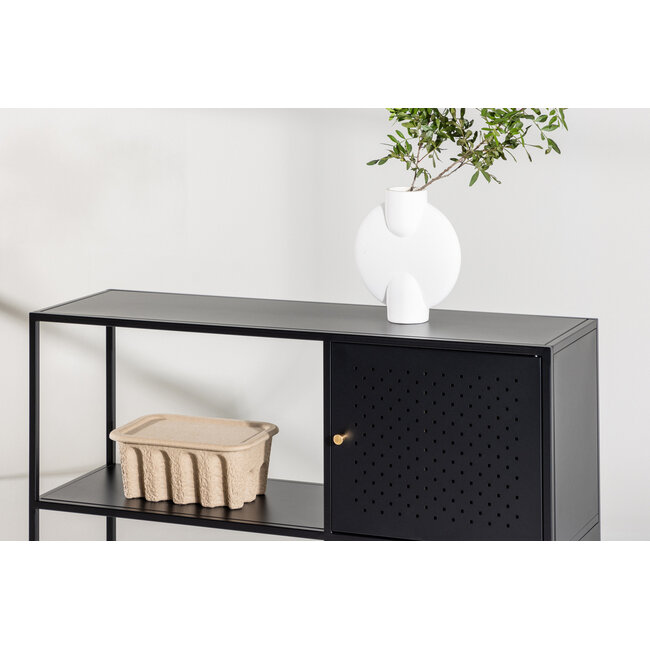Regal und Sideboard Salta – Intelligente Aufbewahrung aus schwarzem Stahl