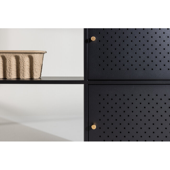 Regal und Sideboard Salta – Intelligente Aufbewahrung aus schwarzem Stahl