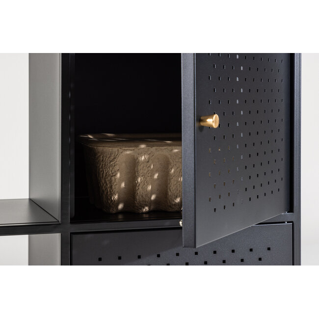 Regal und Sideboard Salta – Intelligente Aufbewahrung aus schwarzem Stahl