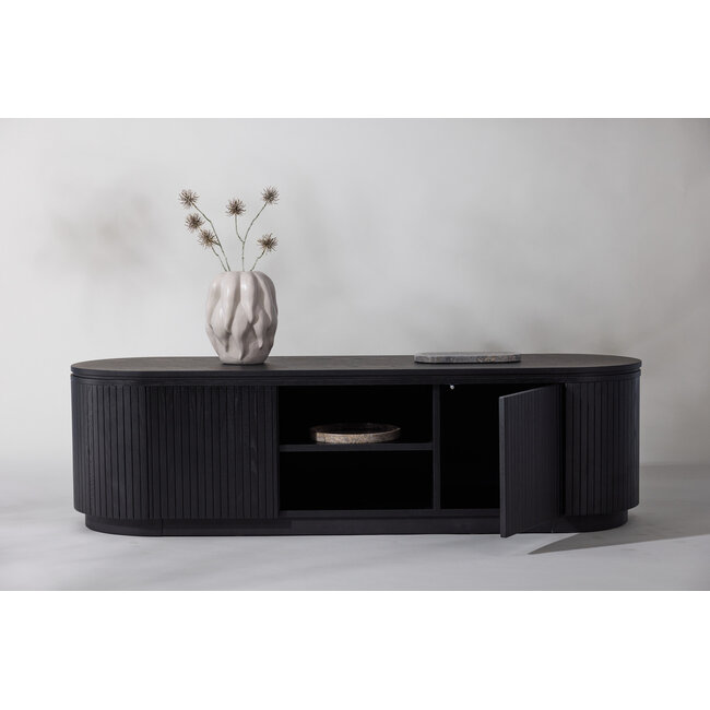 TV-Board Fjällbacka – Skandinavisches Design in schwarzer Eiche