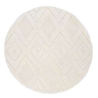 Venture Home Wollteppich Dahlia – Runder Teppichtraum in Cremeweiß