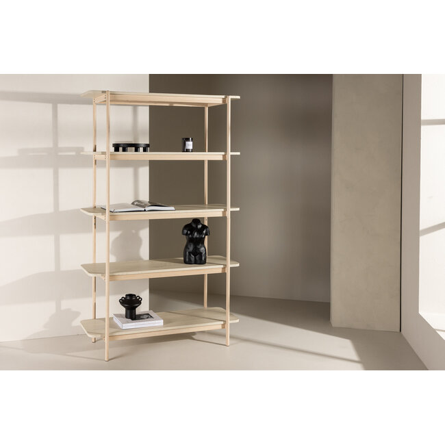 Standregal Heim – Naturnahe Eleganz in Whitewash und Beige