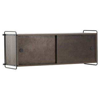 Venture Home Wand-Schrank Paris – Stilvolles Hängeregal in Mocca & Schwarz