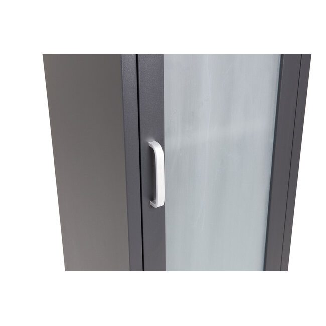 Vitrinenschrank Acero – Schlankes Design in Schwarz & Frost-Optik