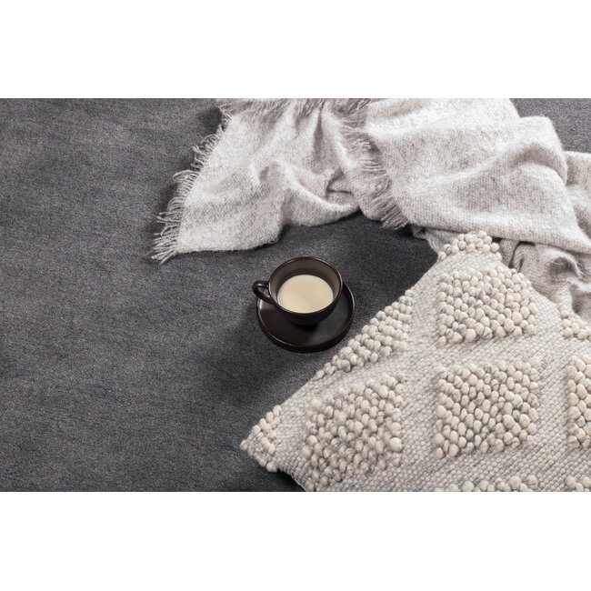 Runder Wollteppich Ulla – Zeitlose Eleganz in Dunkelgrau