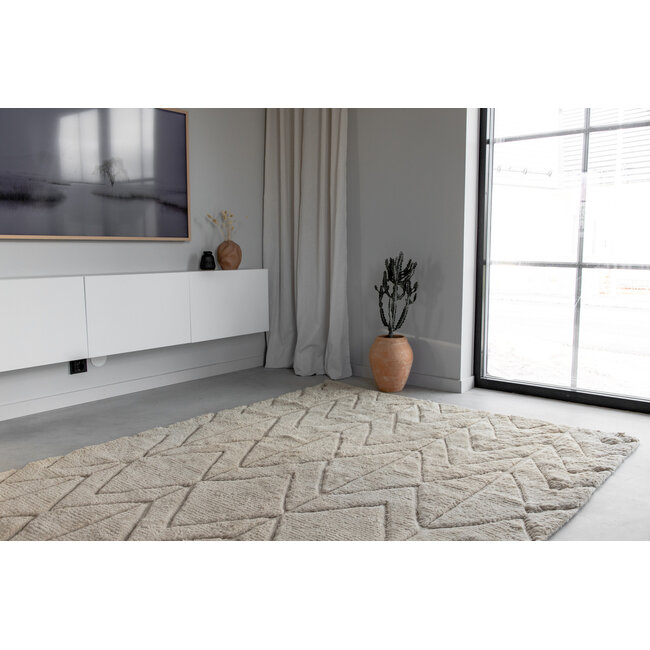 Wollteppich Zoe – Modernes Design und Natürliche Gemütlichkeit in Beige