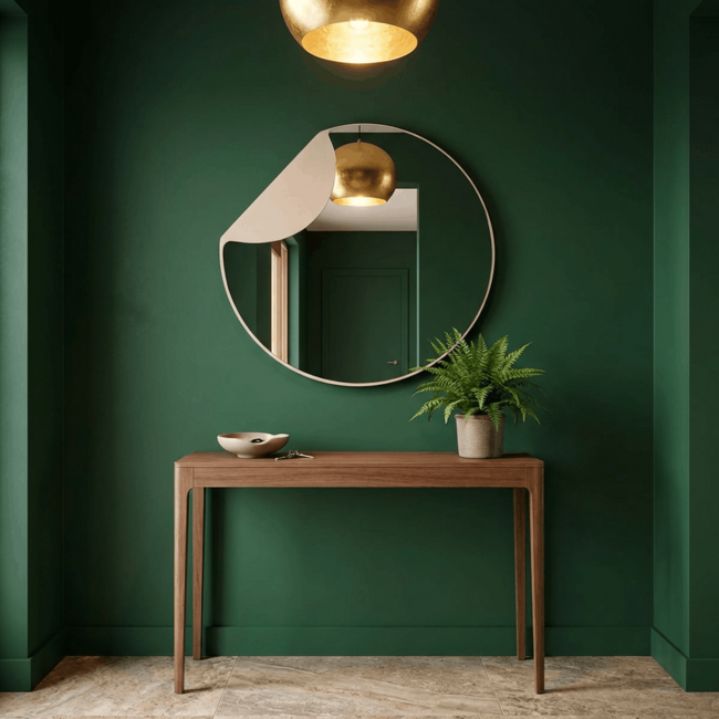 Runder Spiegel Mui – Elegantes Design mit beigem Rahmen