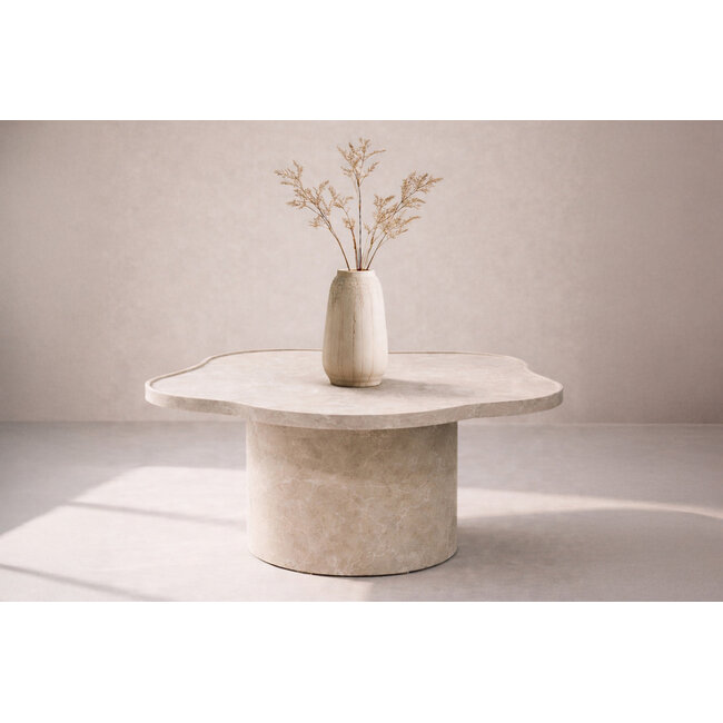 Design-Couchtisch Ilse – Elegante Marmor-Optik in Beige