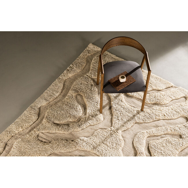 Wollteppich Josefin – Handgewebter Luxus und Getuftetes Design (Beige)