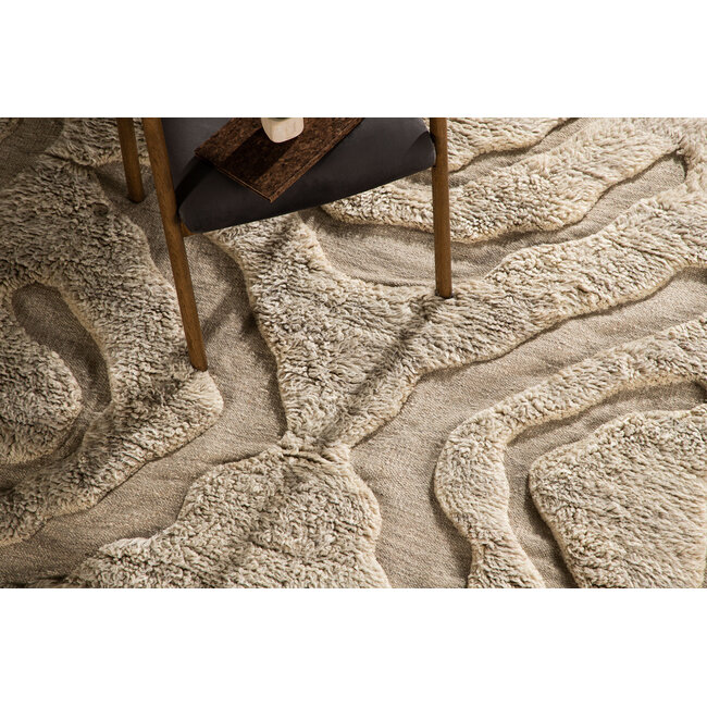 Wollteppich Josefin – Handgewebter Luxus und Getuftetes Design (Beige)