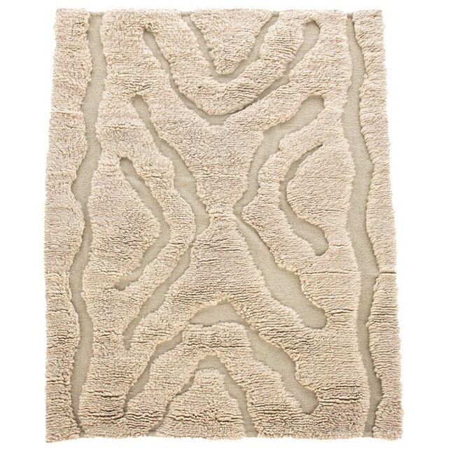 Wollteppich Josefin – Handgewebter Luxus und Getuftetes Design (Beige)