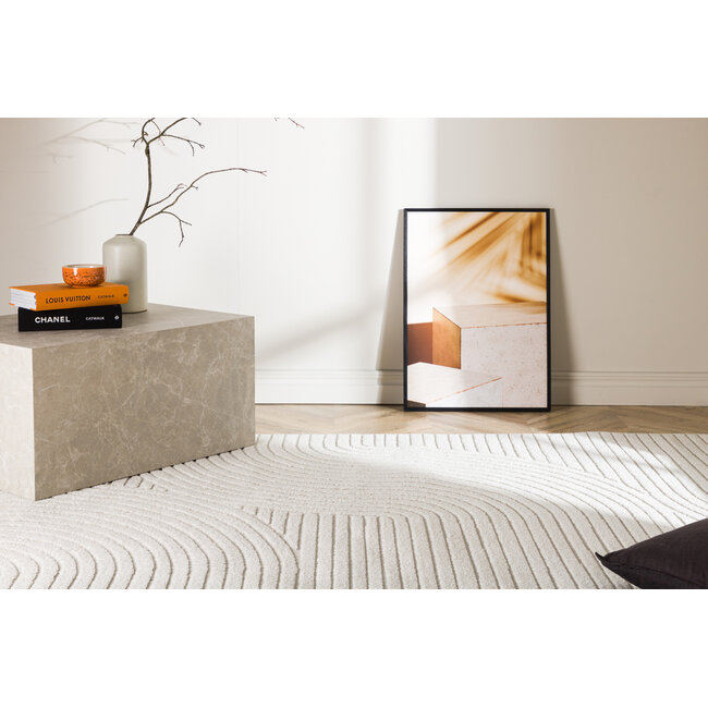 Teppich Vince – modernes Liniendesign in Cremeweiß