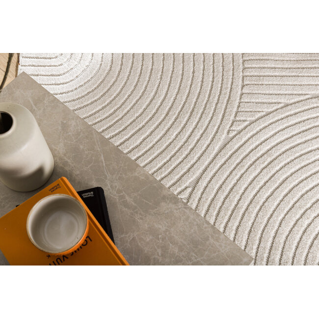 Teppich Vince – modernes Liniendesign in Cremeweiß