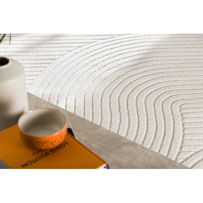 Teppich Vince – modernes Liniendesign in Cremeweiß