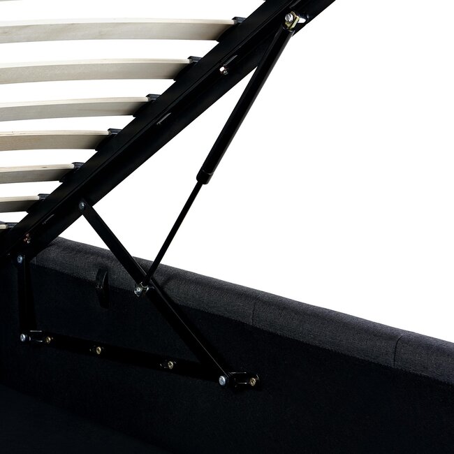 Polsterbett Hadia Dunkelgrau – Komfort trifft auf intelligentes Stauraumwunder