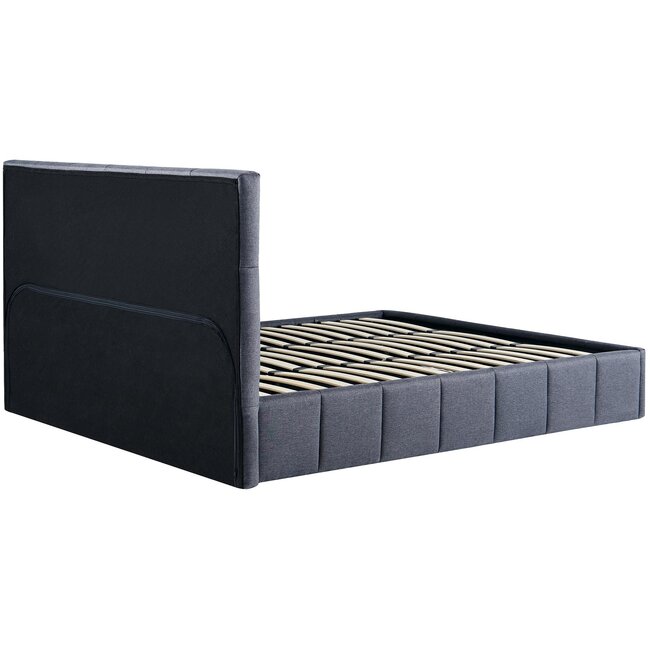 Polsterbett Hadia Dunkelgrau – Stilvoller Komfort mit großzügigem Stauraum