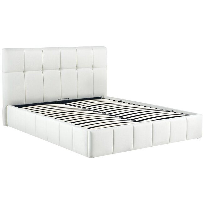 Polsterbett Hadia Creme – Stilvolle Eleganz & maximaler Stauraum