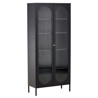 Venture Home Glasschrank Lima – Industrieller Chic mit gewelltem Glas